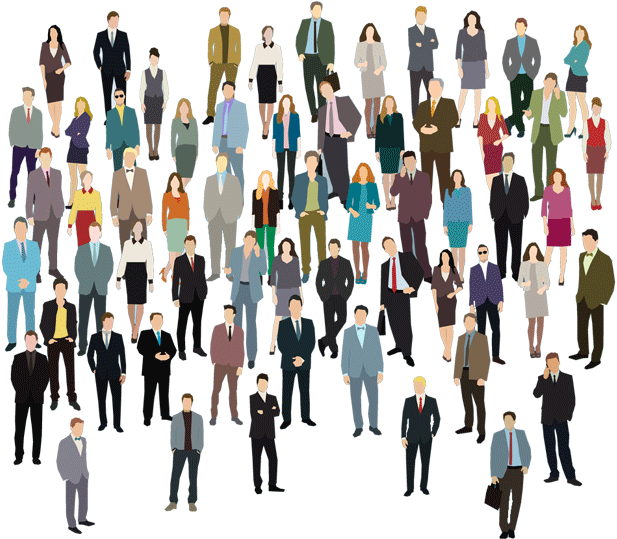 Diverse Crowd Illustration PNG image