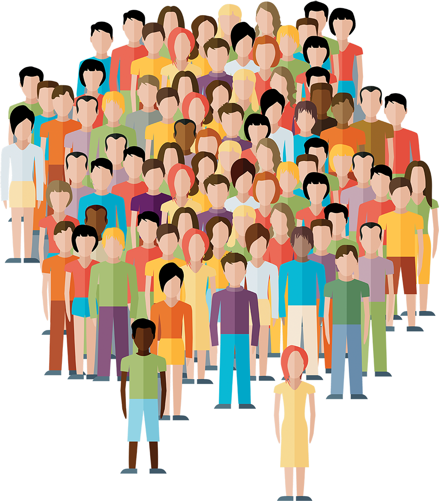 Diverse Crowd Illustration PNG image