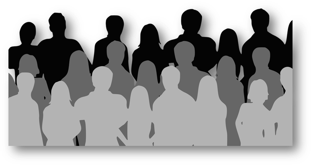 Diverse Crowd Silhouette PNG image