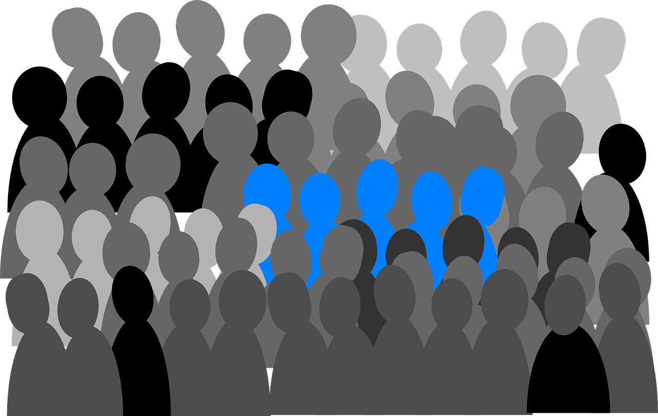 Diverse Crowd Silhouettes PNG image