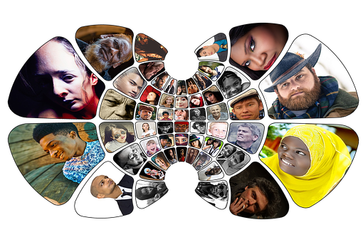 Diverse Faces Collage PNG image