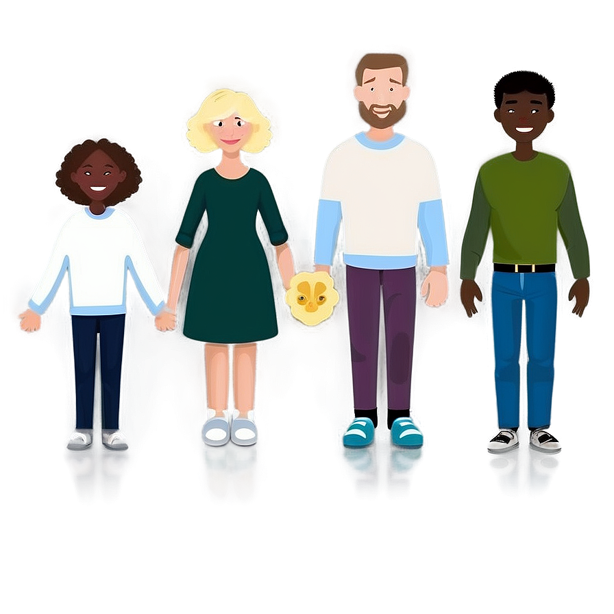 Diverse Family Clipart Png Gmf36 PNG image