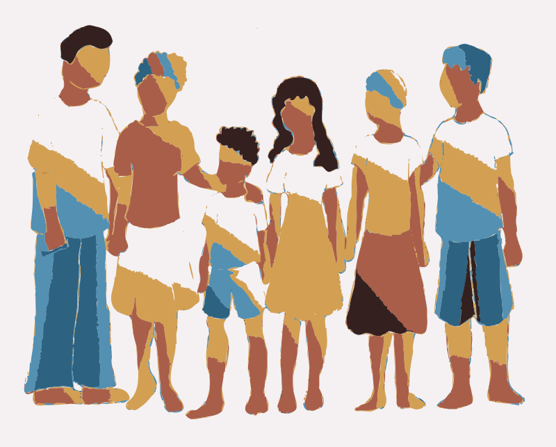 Diverse Family Illustration PNG image