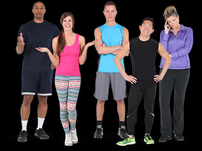 Diverse Group Fitness Instructors PNG image