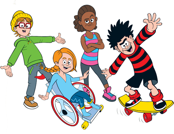 Diverse Groupof Cartoon Kids Playing PNG image