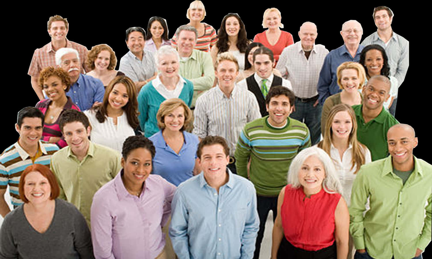 Diverse Groupof People Smiling PNG image