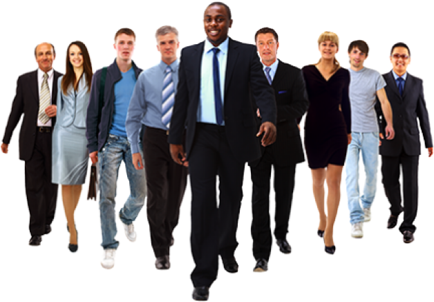 Diverse Groupof Professionals Walking PNG image