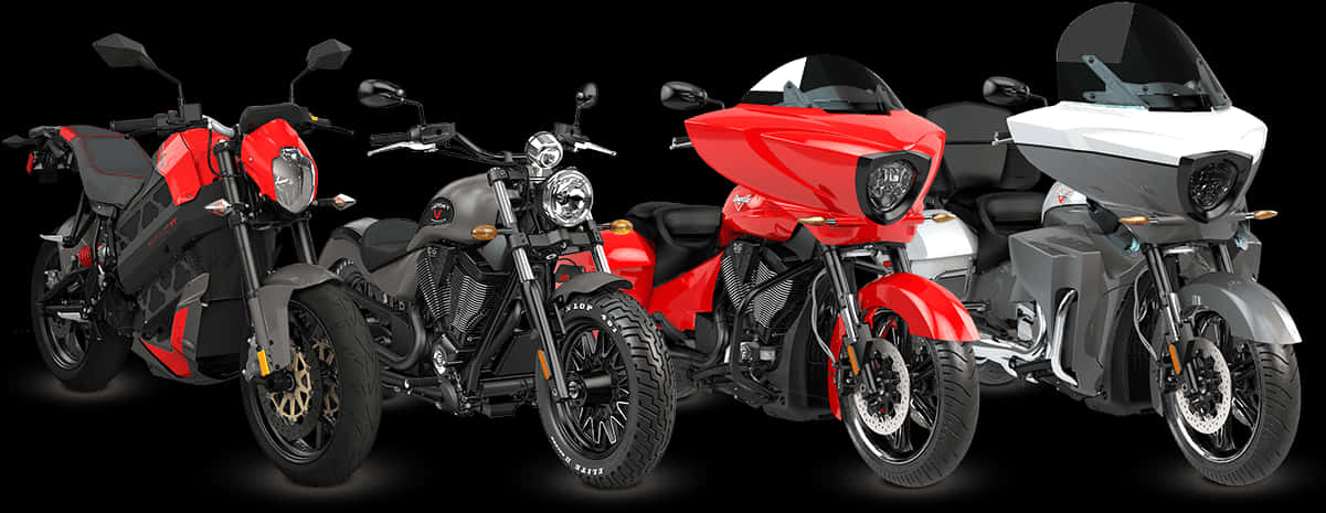 Diverse Motorcycle Models Showcase PNG image