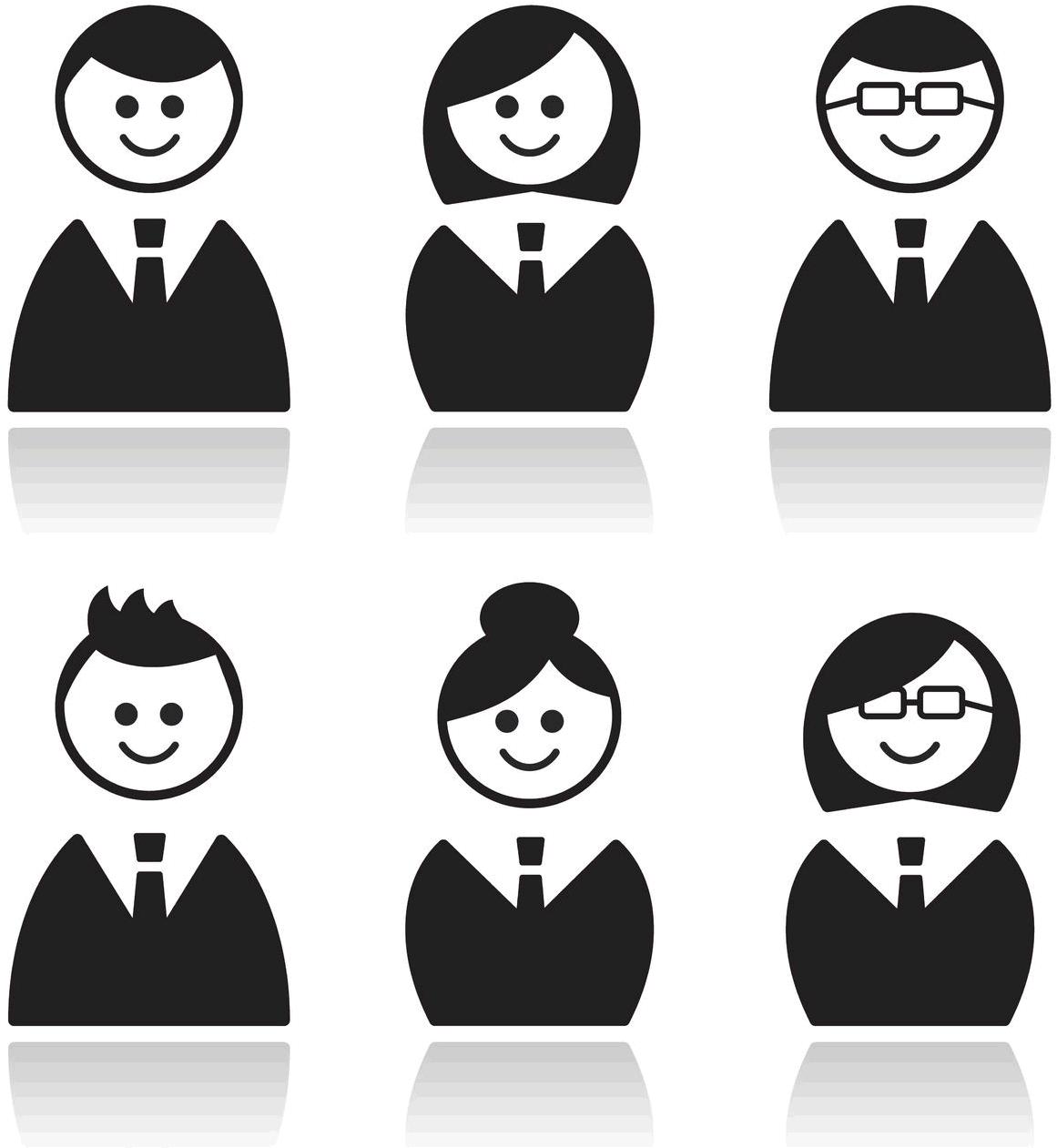 Diverse Professional Avatars Set PNG image