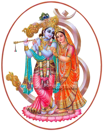 Divine Couple Radha Krishna Traditional Art PNG image