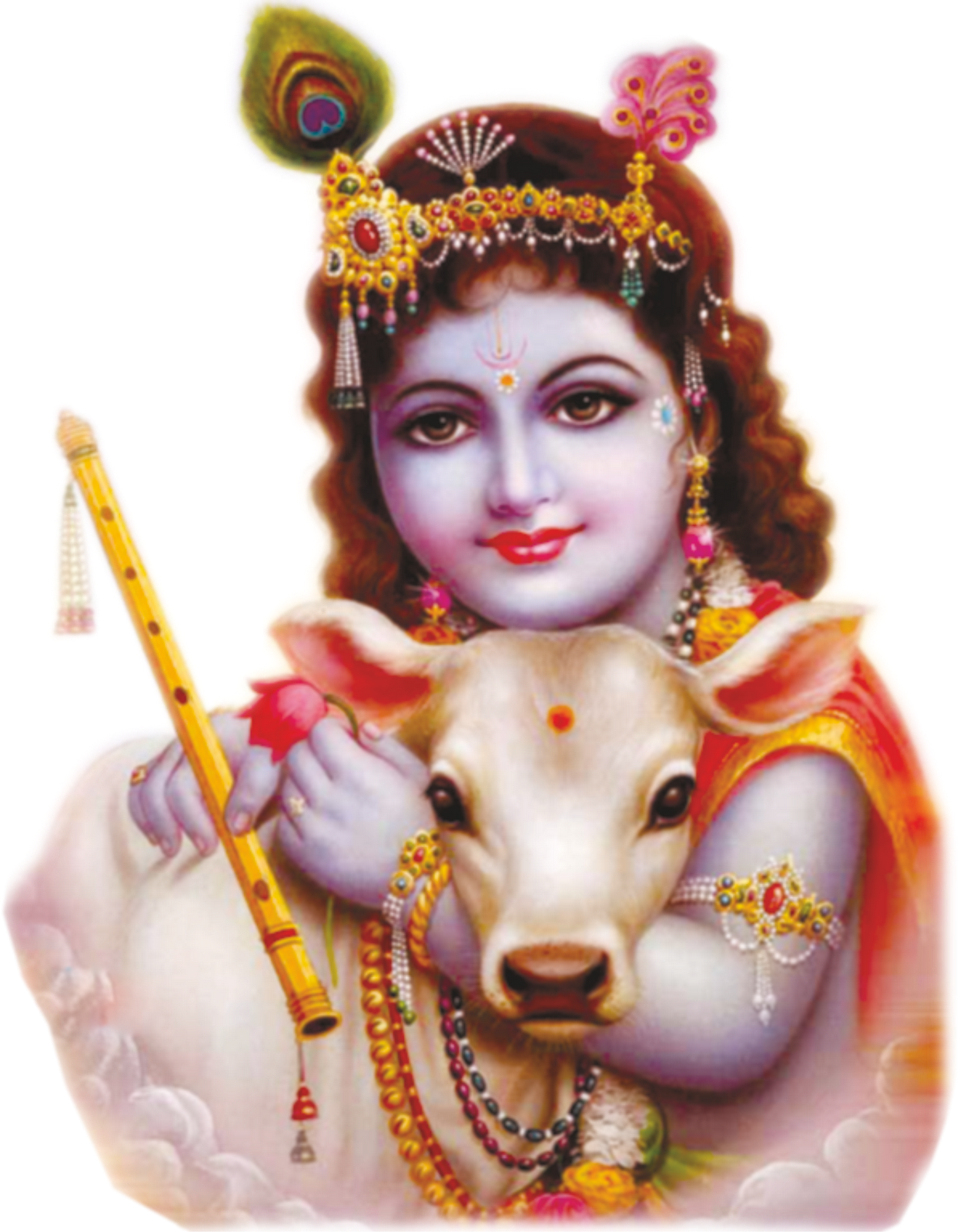 Divine_ Krishna_with_ Cow PNG image