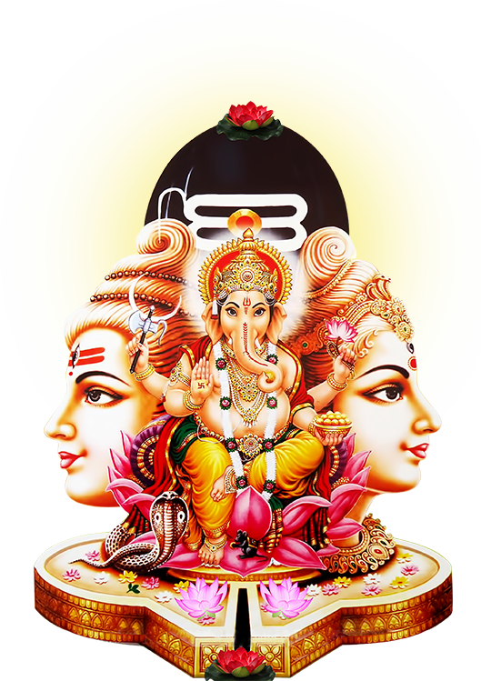Divine_ Triad_ Ganesh_ Shiva_ Parvati_ Artwork PNG image