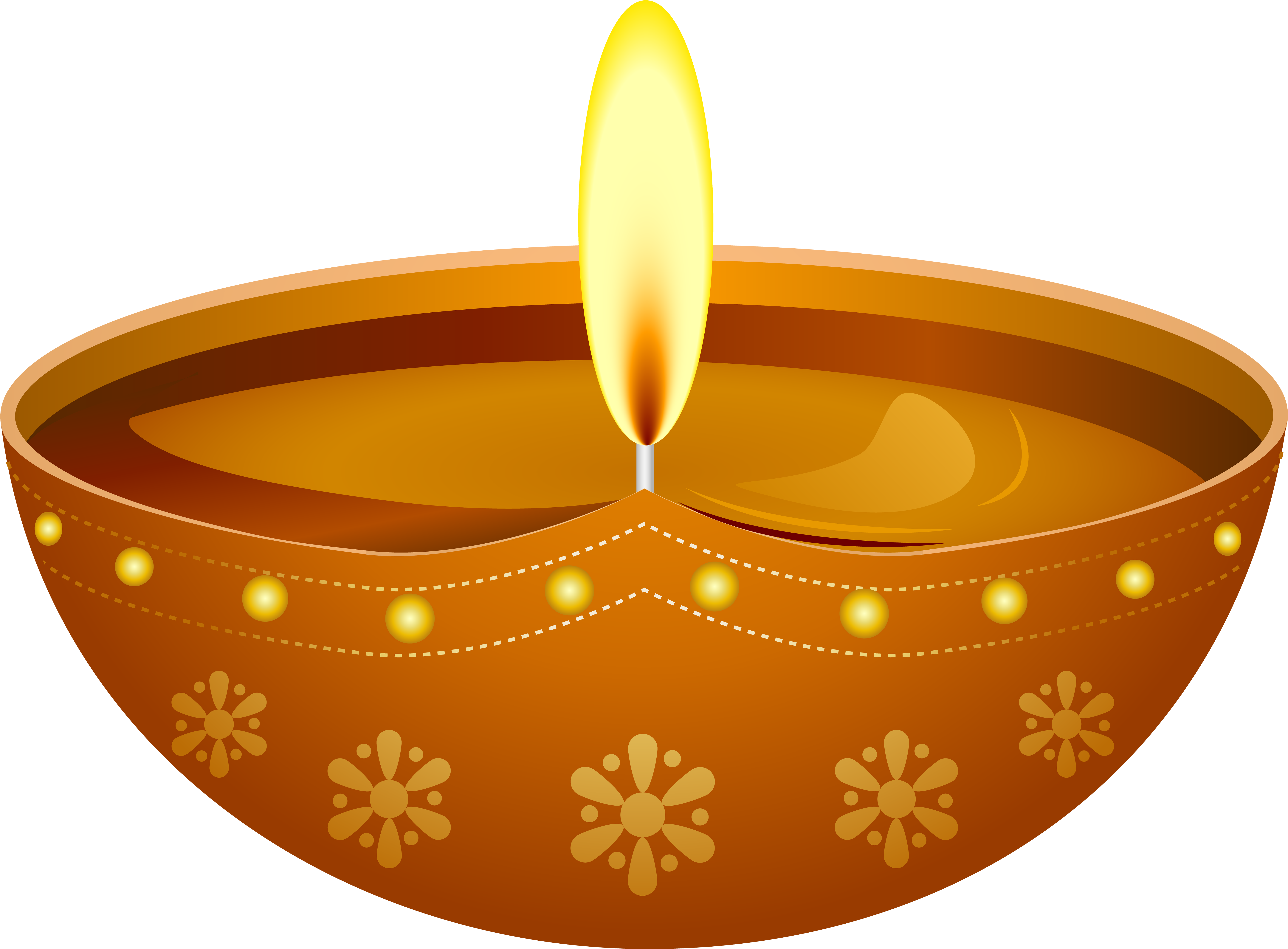 Diwali Festival Clay Lamp Illustration PNG image