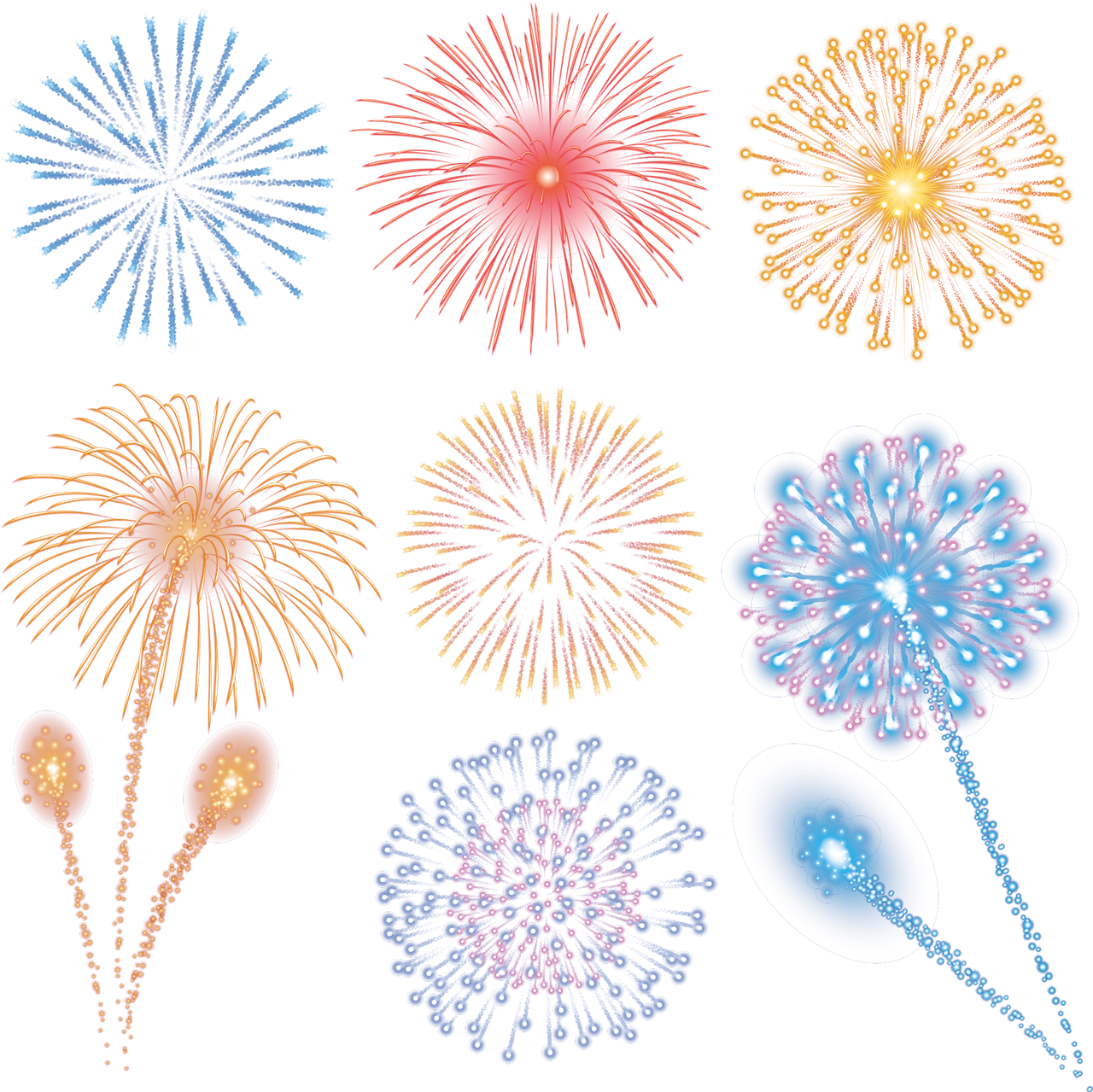 Diwali Fireworks Display Illustration PNG image