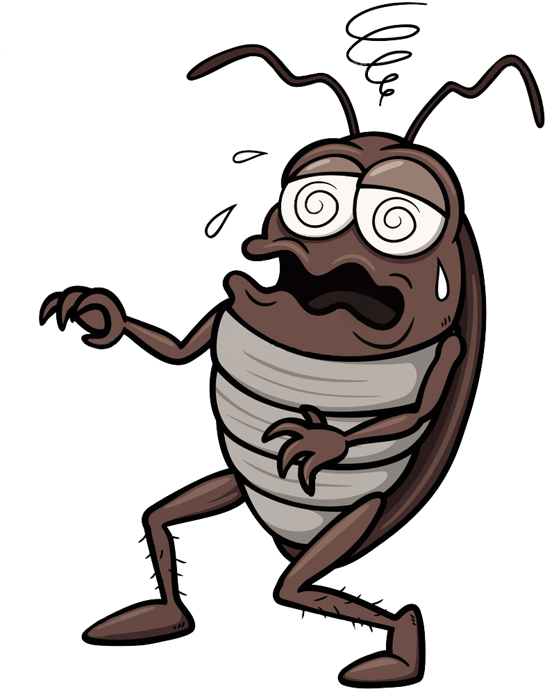 Dizzy Cartoon Cockroach PNG image