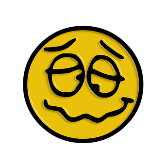 Dizzy Yellow Smiley Face PNG image