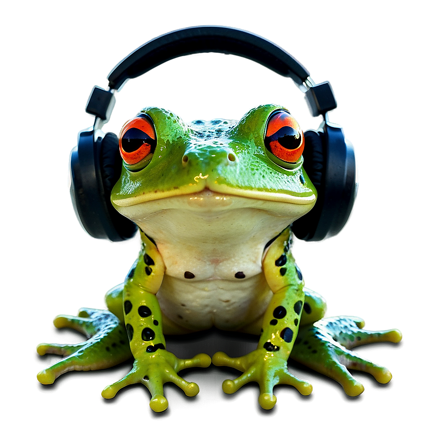 Dj Frog With Headphones Png 05032024 PNG image