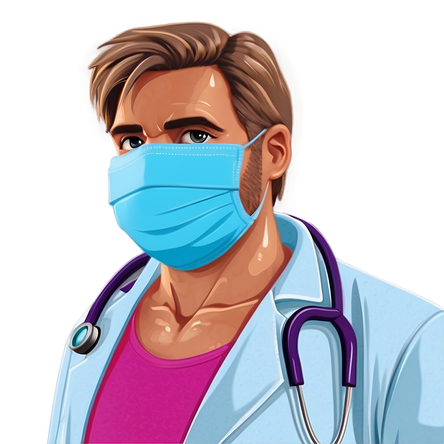 Doctor Cartoon Wearing Mask Png Cno73 PNG image