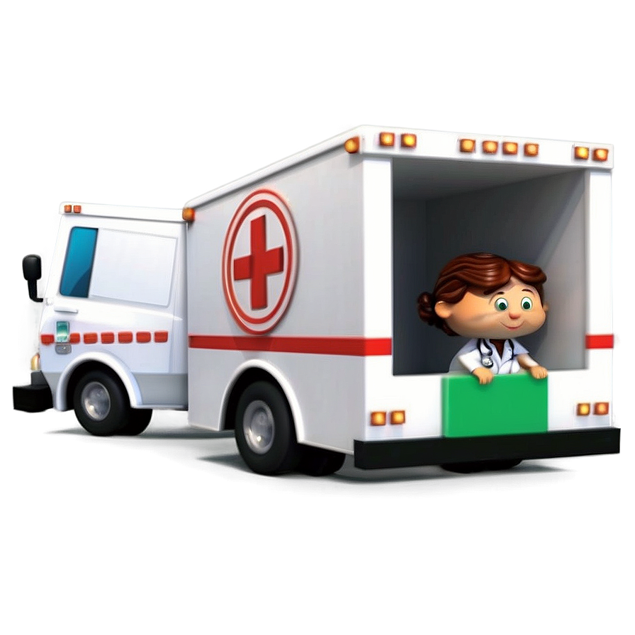 Doctor Cartoon With Ambulance Png Qkm PNG image