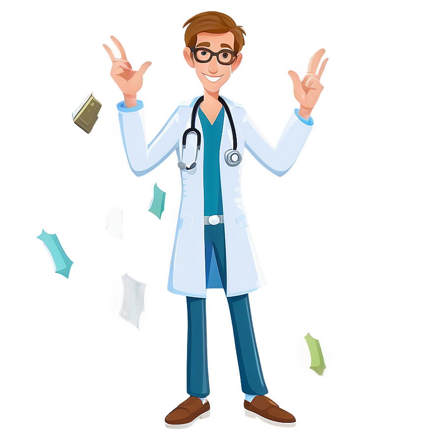 Doctor Cartoon With Glasses Png 06212024 PNG image