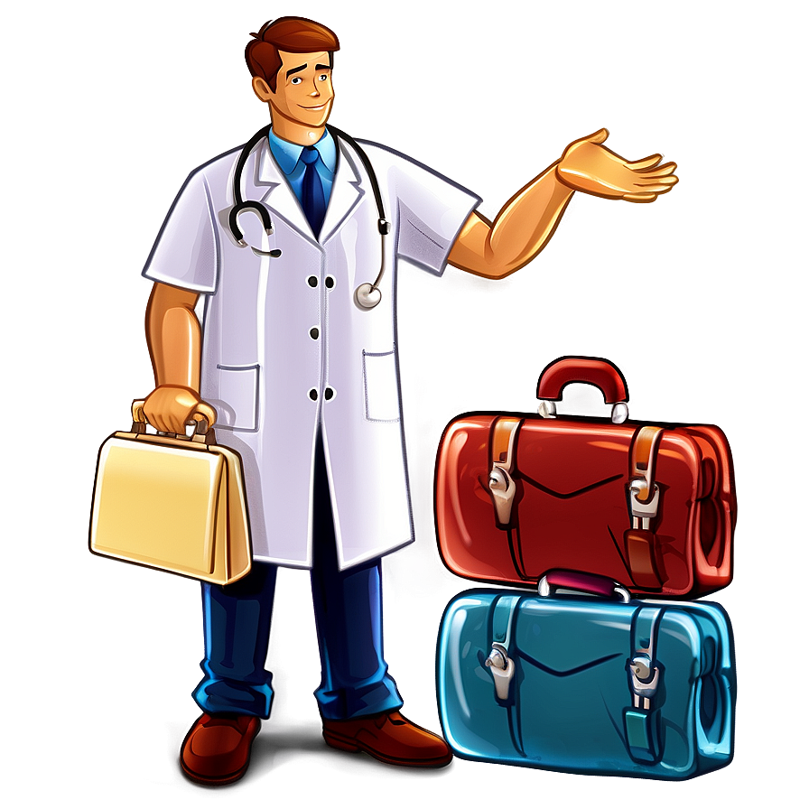 Doctor Cartoon With Medical Bag Png 06212024 PNG image