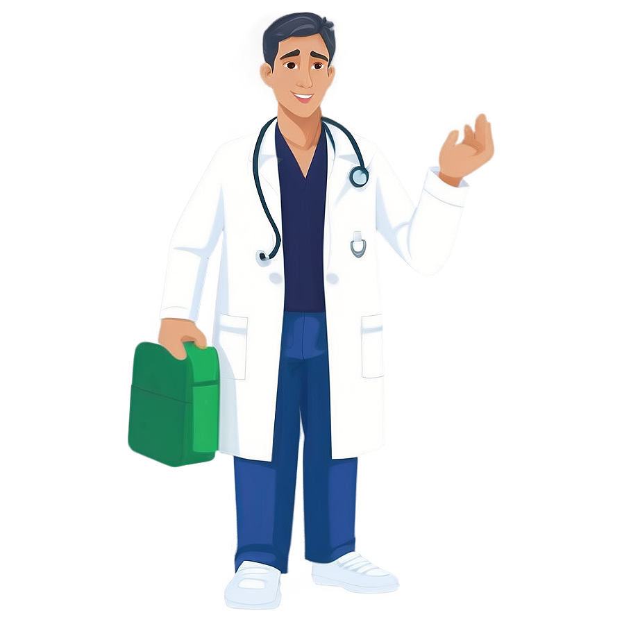 Doctor Cartoon With Medical Bag Png Qnq PNG image