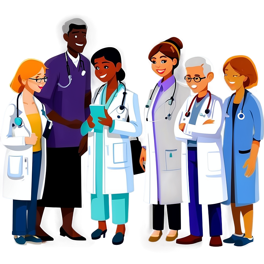 Doctor Cartoon With Patients Png Pit24 PNG image