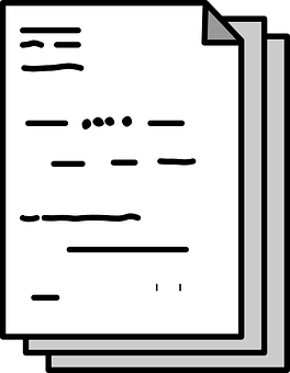 Document Icon Blackand White PNG image