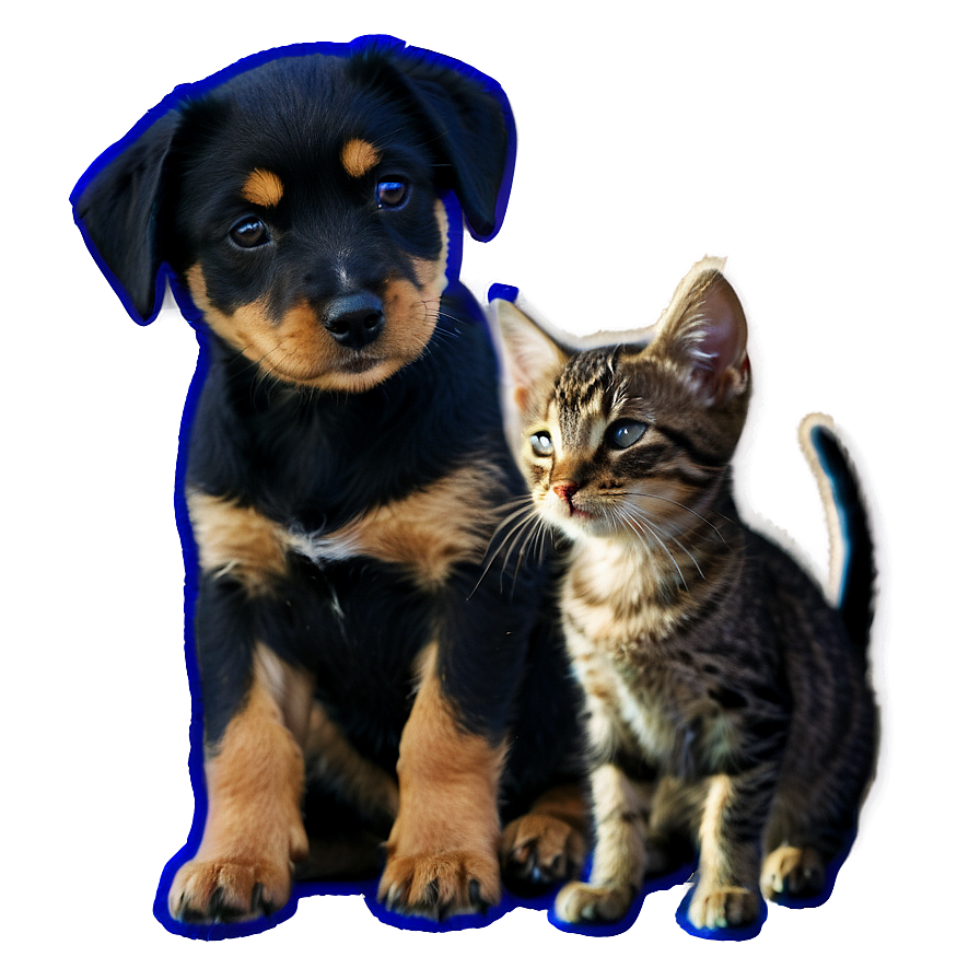 Dog And Cat At Sunset Png 06242024 PNG image