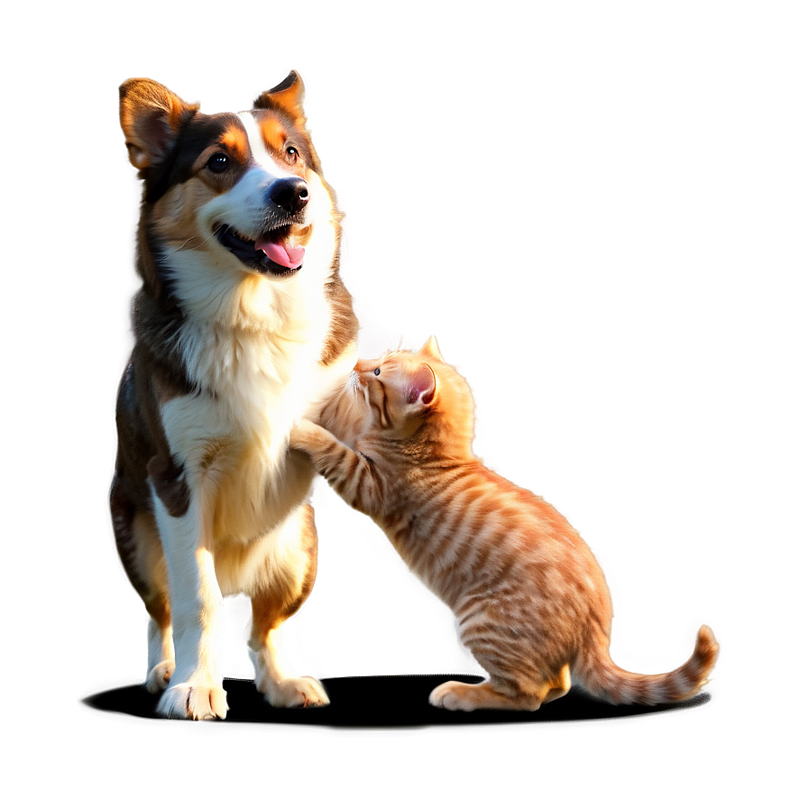 Dog And Cat Playing Png Qtr PNG image