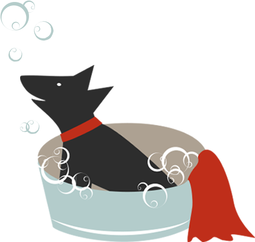 Dog Bath Time Cartoon PNG image