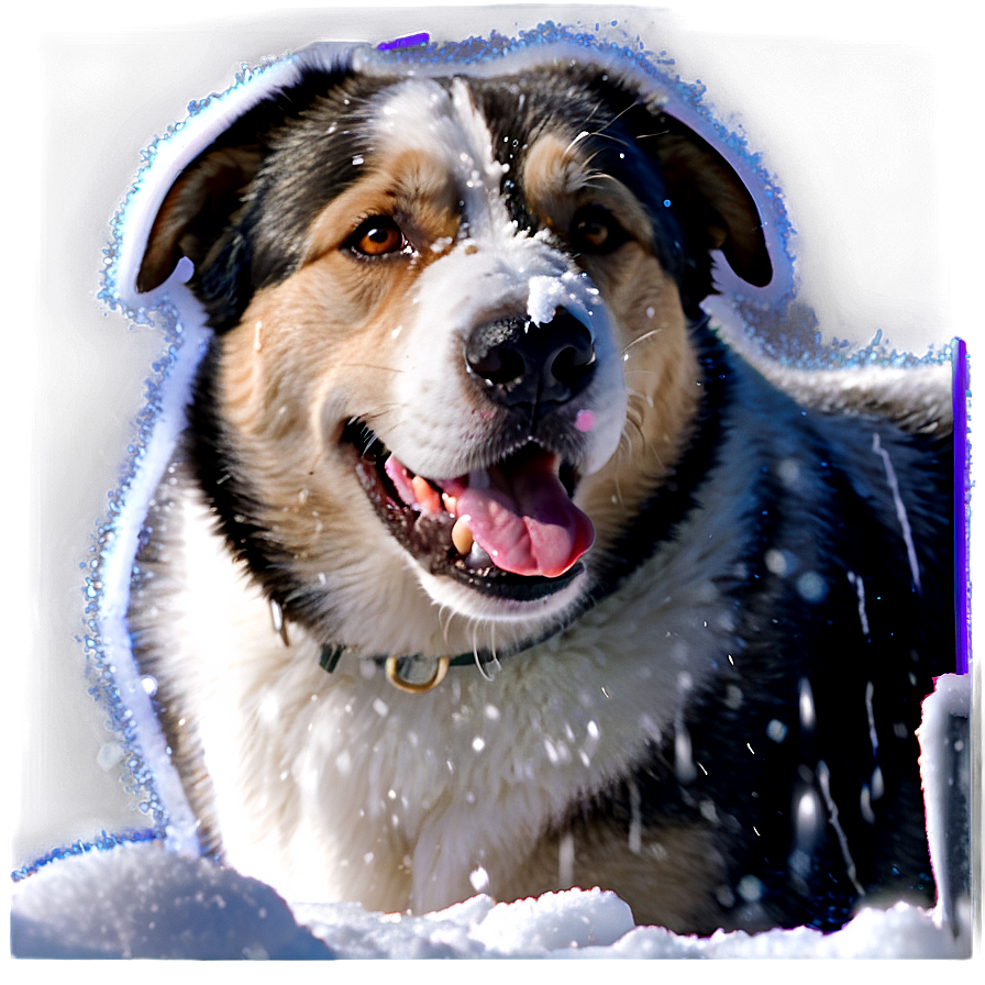 Dog Face In Snow Scene Png Wyh PNG image