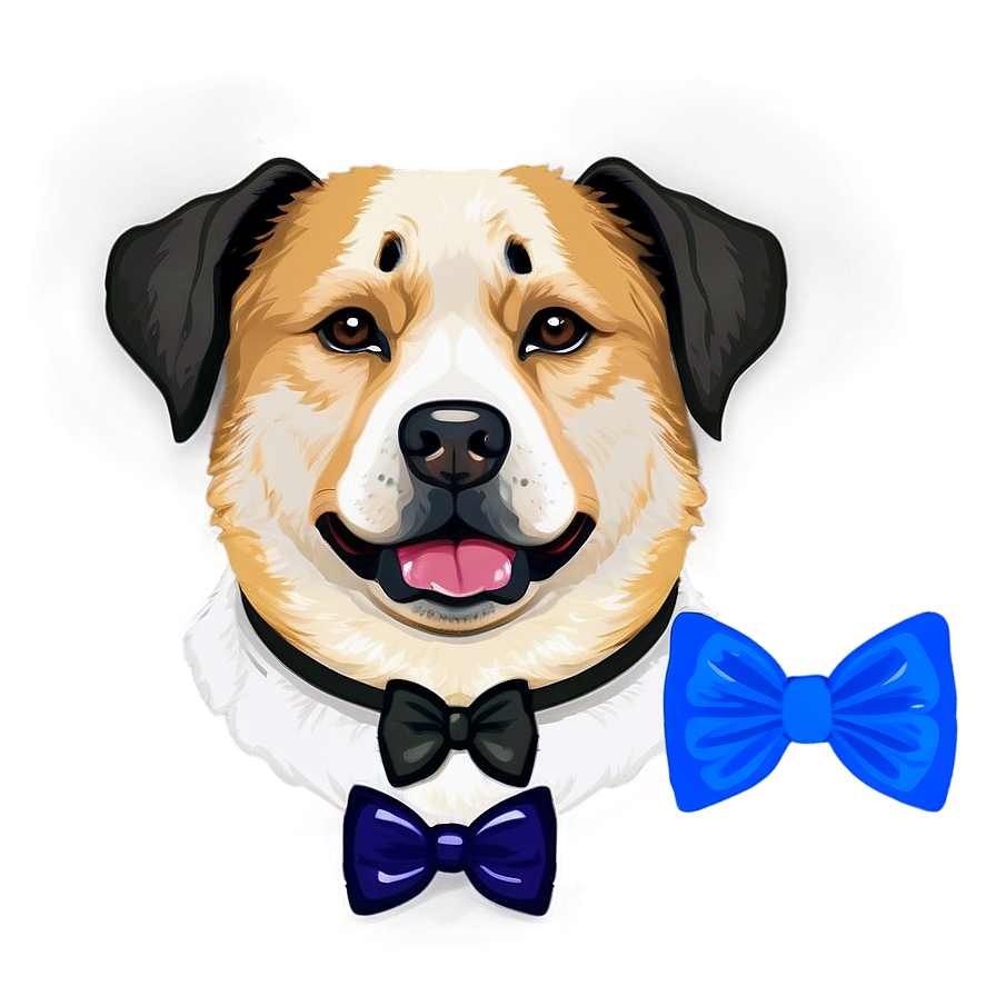 Dog Face With Bow Tie Png 48 PNG image