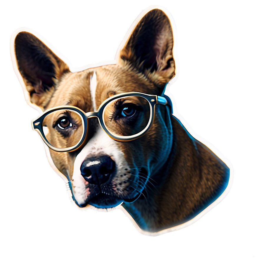 Dog Head With Glasses Png 96 PNG image