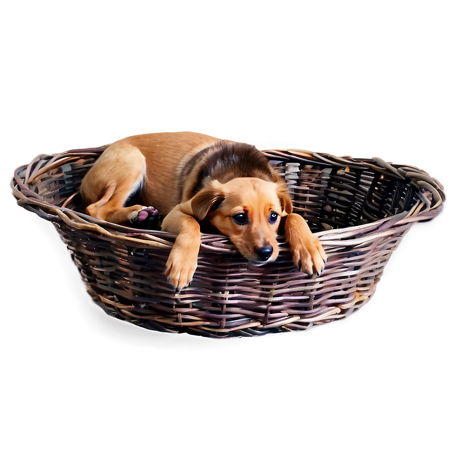 Dog In Basket Png Njg11 PNG image