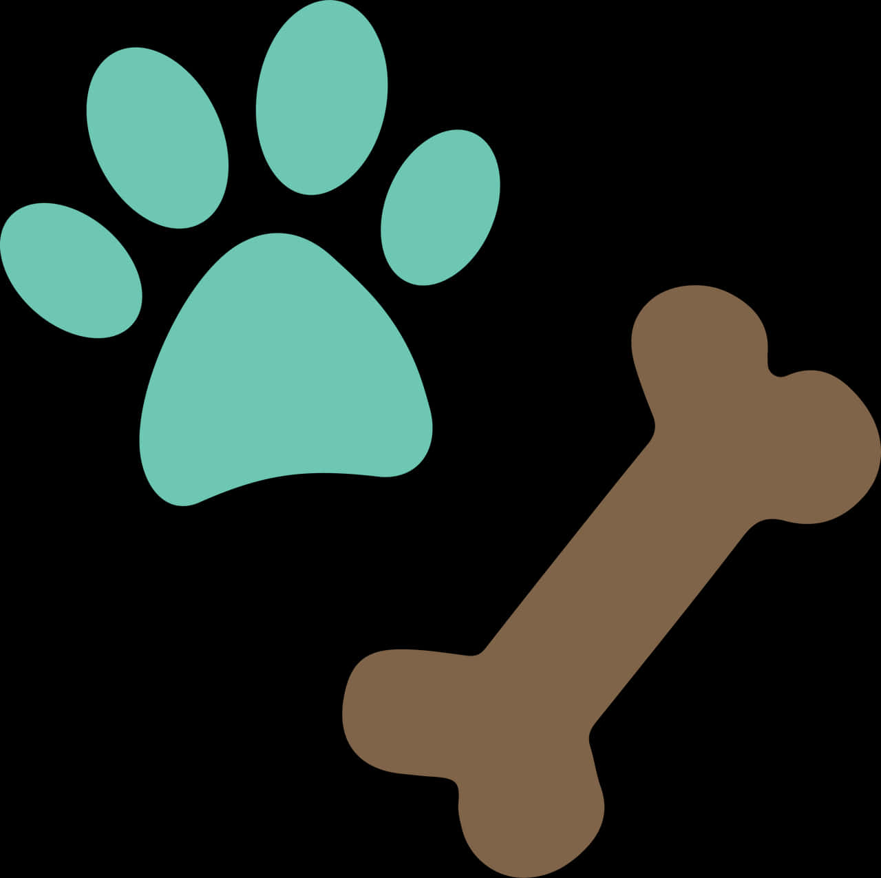 Dog Pawand Bone Graphic PNG image