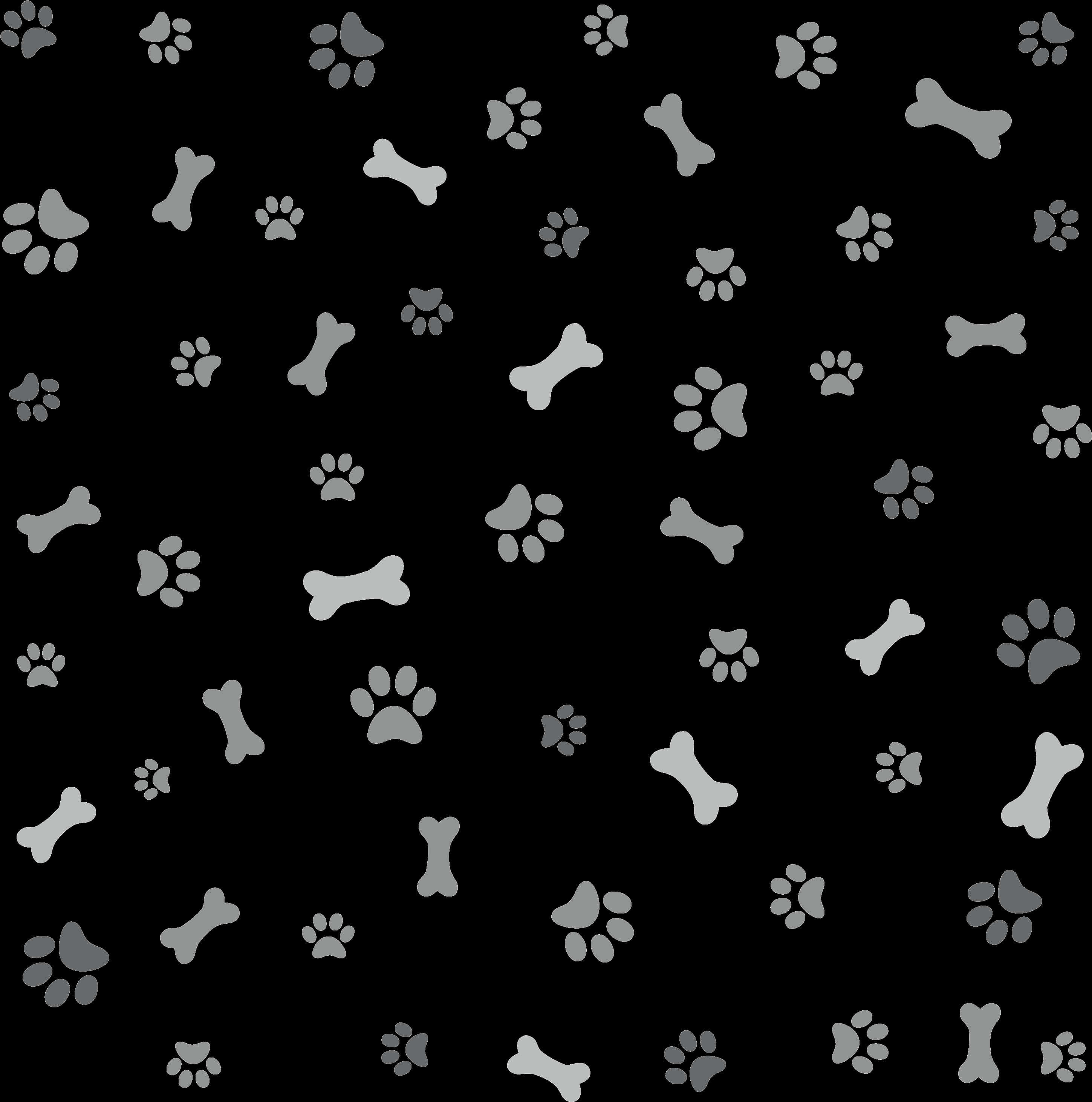 Dog Pawand Bone Pattern PNG image