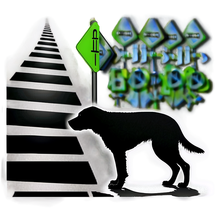 Dog Silhouette Crossing Road Png Bgb70 PNG image