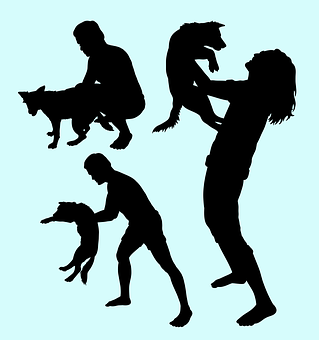 Dog Training Silhouettes PNG image