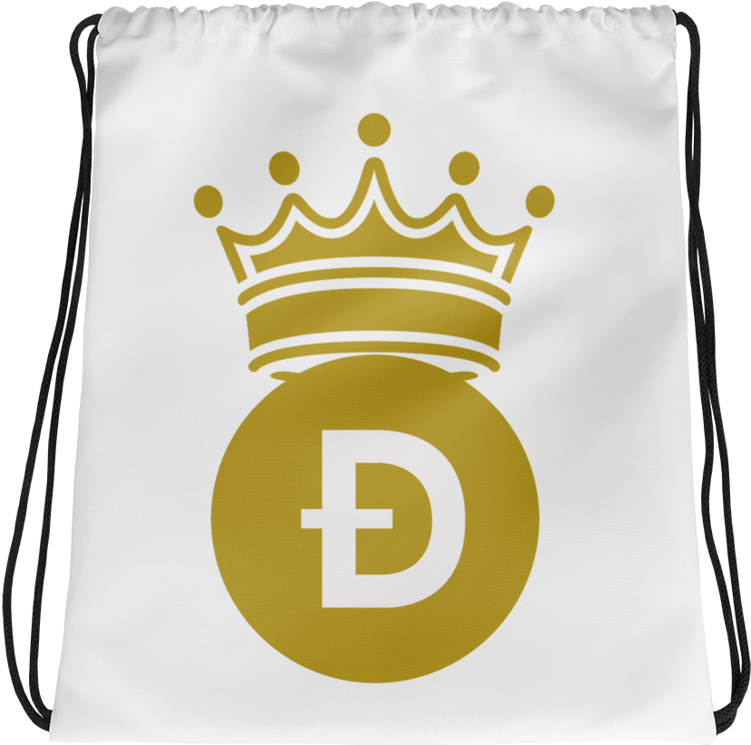 Dogecoin Branded Drawstring Bag PNG image
