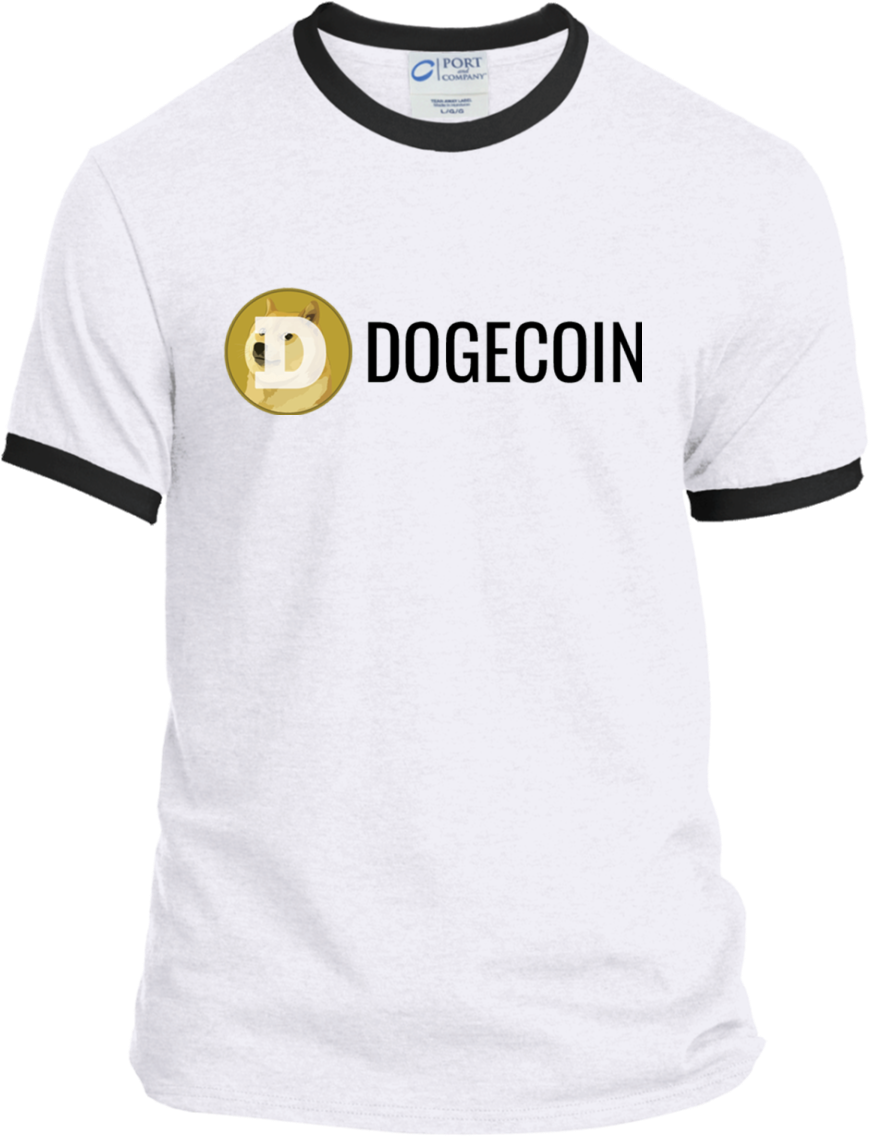 Dogecoin Branded T Shirt Design PNG image
