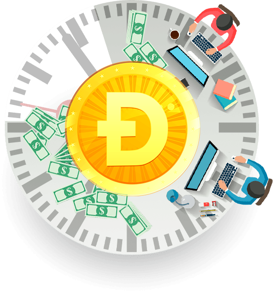 Dogecoin Cryptocurrency Concept PNG image