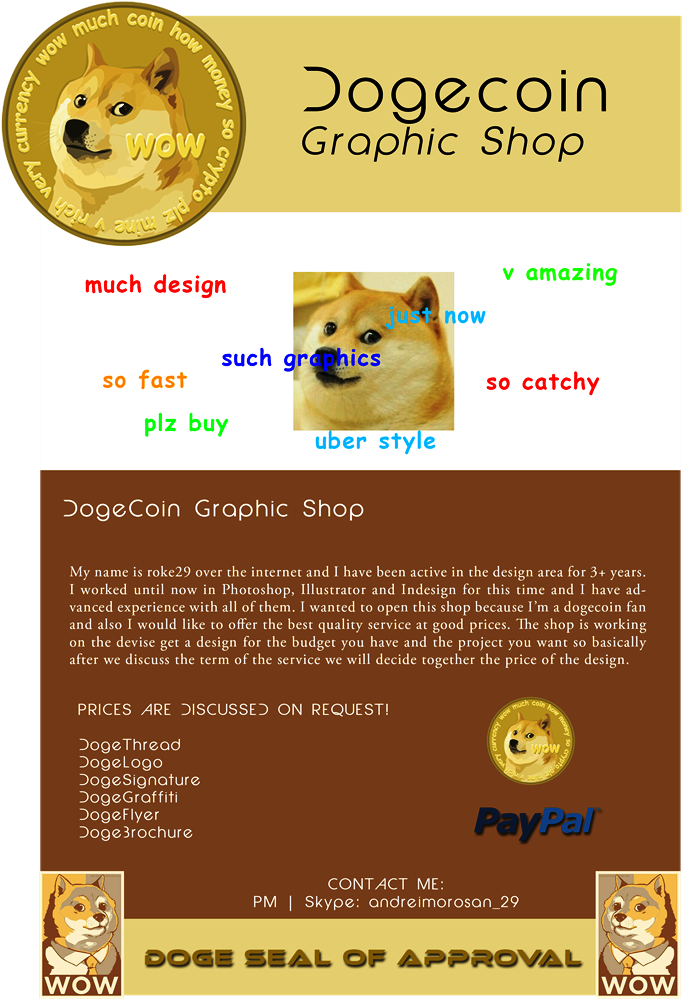 Dogecoin Graphic Shop Advertisement PNG image