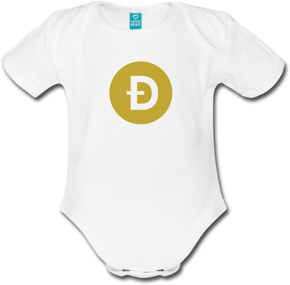 Dogecoin Logo Baby Onesie PNG image