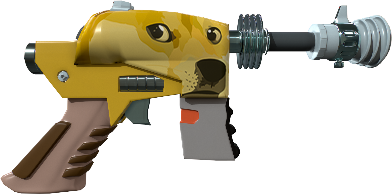 Dogecoin Themed Drill Gun PNG image