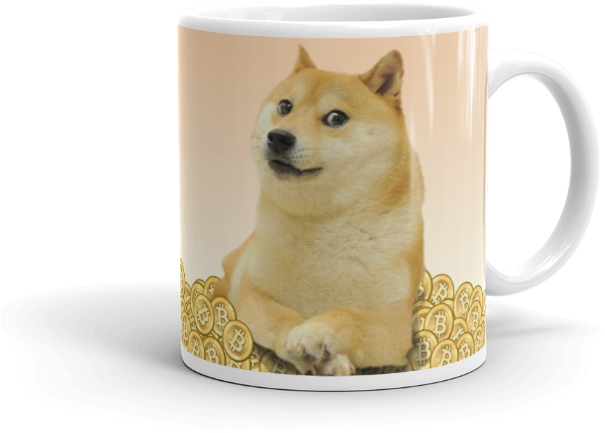Dogecoin Themed Mug PNG image