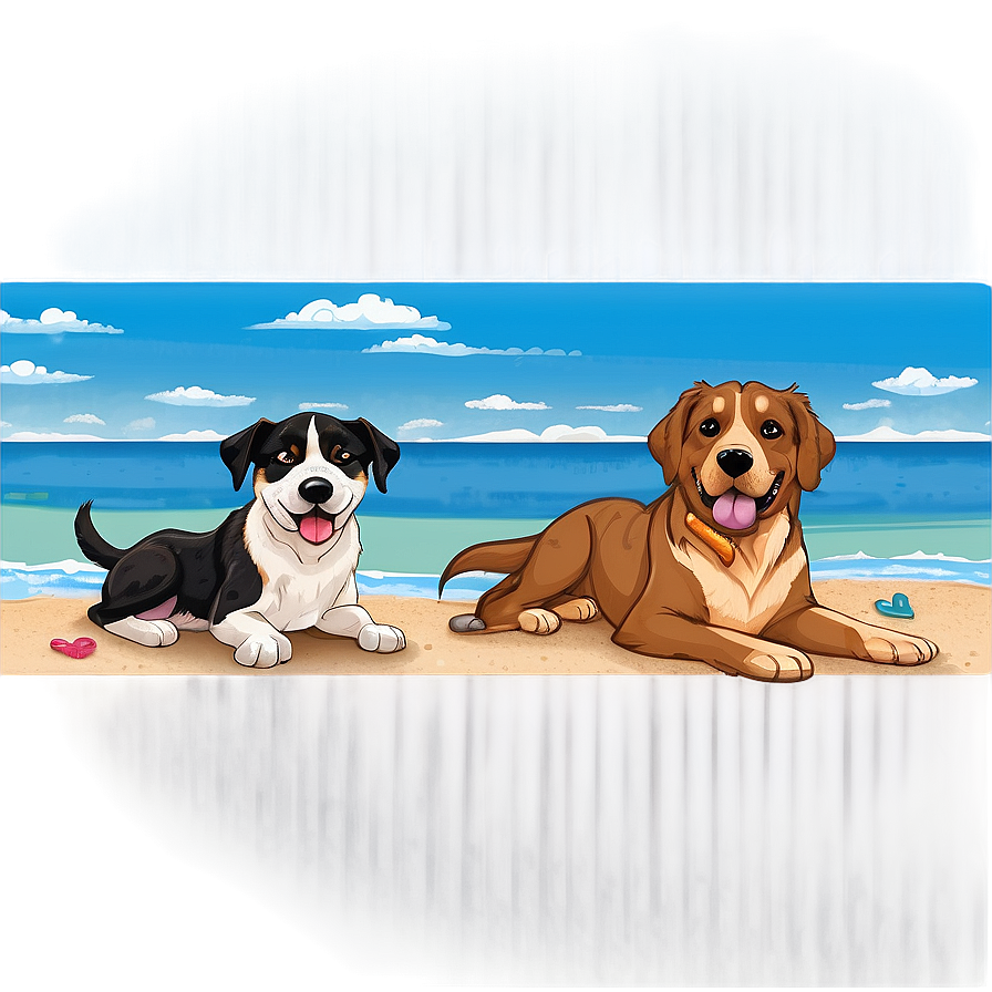 Dogs At The Beach Png Vgm6 PNG image