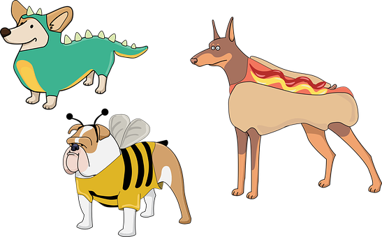 Dogs_in_ Costumes_ Cartoon PNG image