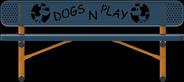 Dogs N Play Themed Park Bench PNG image