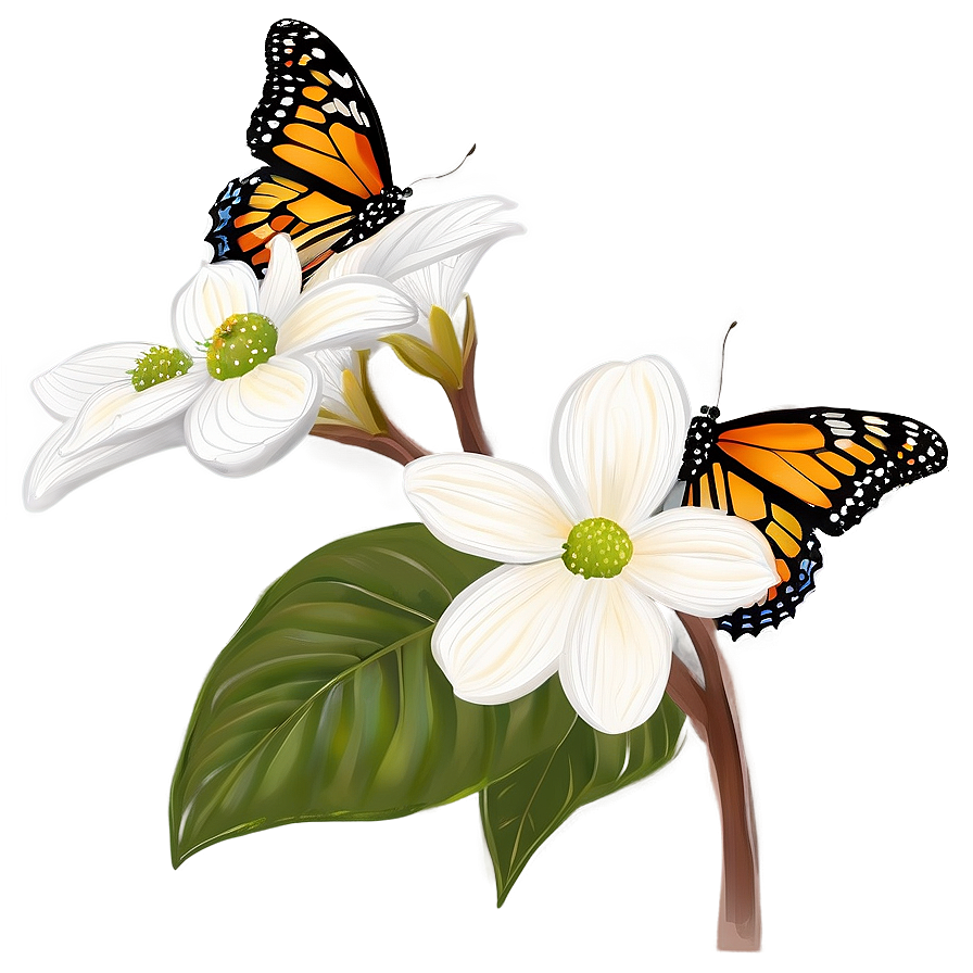 Dogwood And Butterfly Png Jyg16 PNG image